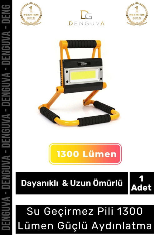 Premium Seri Beyaz Işık Sert Plastik TPR Su Geçirmez Pilli 1300 Lümen Güçlü Aydınlatma