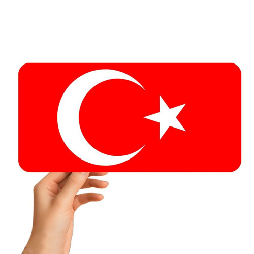 Türk Bayrağı Metal Tabela - Dekoratif Duvar Levhası Plaka 14.5x29.5 cm