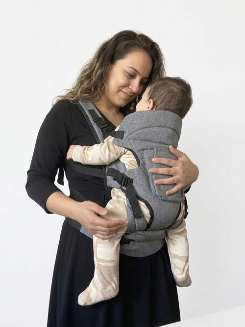 Gri Bel & Sırt Destekli 4-12 kg Ergonomik Kanguru Çok Yönlü Ayarlanabilir
