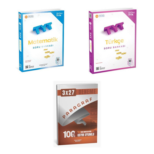 2027 ÜçDörtBeş TYT Matematik + Türkçe Soru + anla kazan paragraf deneme 3'lü Set