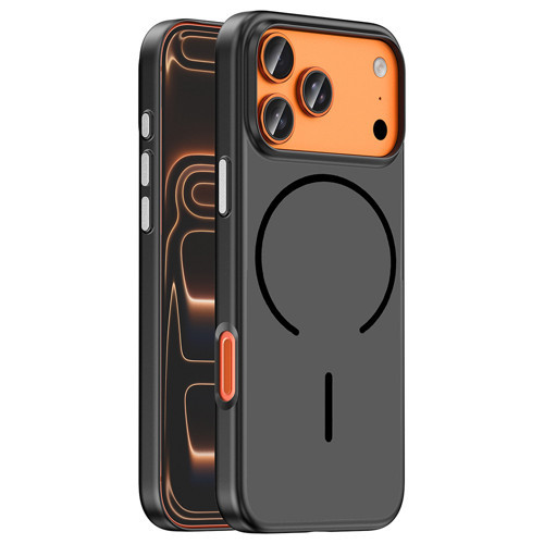 iPhone 18 Pro Kılıf M-Safe Şarj Özellikli MKST Lora PC Kapak - Siyah