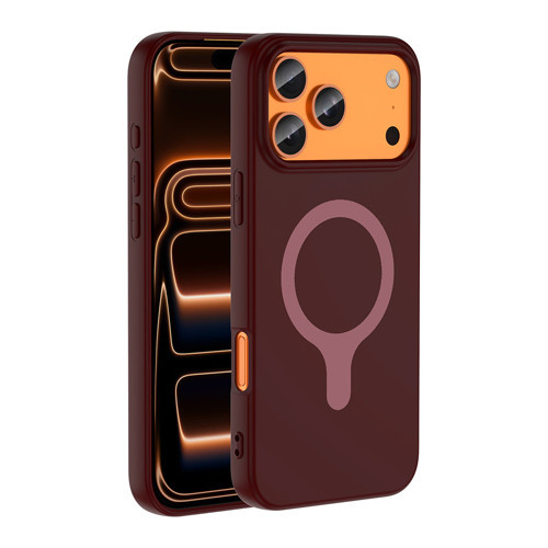 iPhone 18 Pro Max Kılıf M-Safe Şarj Özellikli MKST Aris Silikon Kapak - Mürdüm