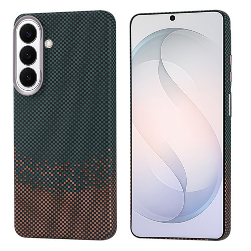 Galaxy S26 Kılıf M-safe Şarj Özellikli Karbon Fiber Görünümlü MKST Nekst Kapak - Yeşil