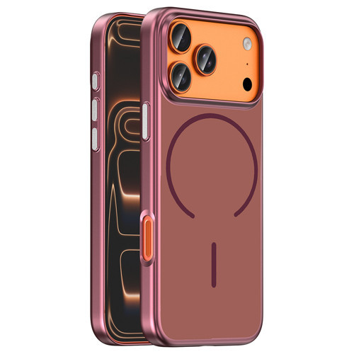 iPhone 18 Pro Kılıf M-Safe Şarj Özellikli MKST Lora PC Kapak - Mürdüm