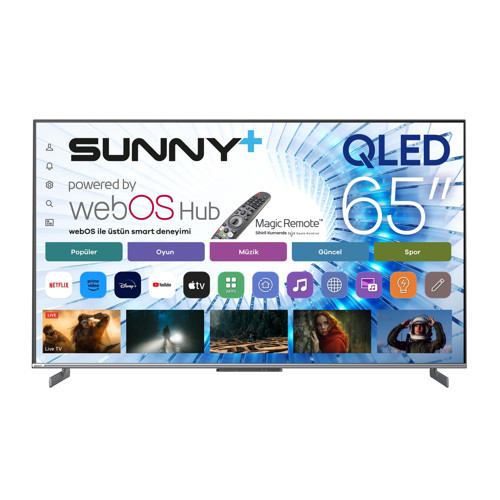 Plus 65" SN65LEDS-W03M 165 Ekran 4K Ultra HD webOS Smart QLED TV Dahili Subwoofer