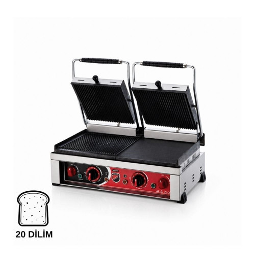 Silverinox Elektrikli Style 20 Dilim Çift Kapak Hamburger Tost Makinesi