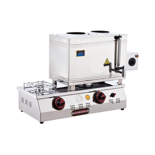 Silverinox Doğalgaz + Elektrikli 20 Litre 2 Demlikli Çay Kazanı