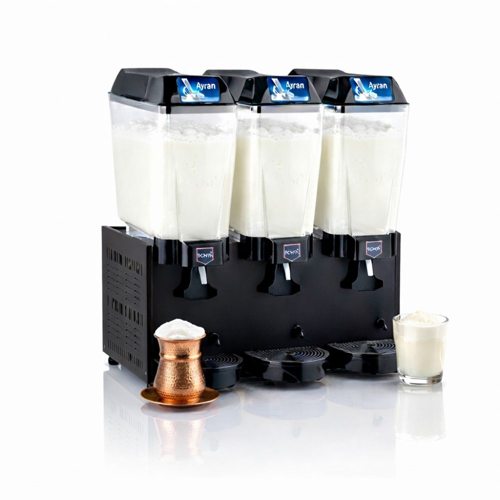 20+20+20 Litre Üçlü Karıştırıcılı Ayran Soğutucu Siyah- ST20