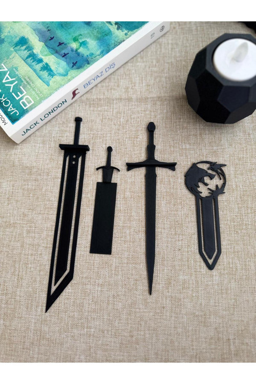 Witcher Kılıç Tasarımlı 4’Lü Kitap Ayracı Seti-Kitapseverlere Özel Koleksiyon Set