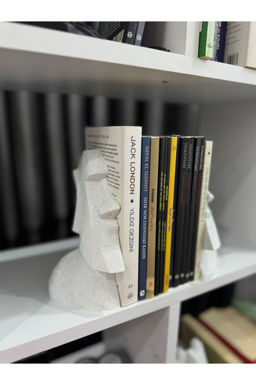 Moai Heykel Kitap Tutucu Dekoratif Kitaplık Aksesuarı Modern Kitaplık Desteği