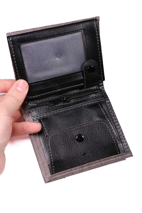 Gri Renk Klasik Model Kartlık ve Para Cüzdanı
