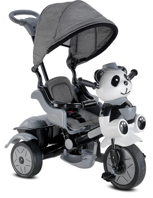 127 LITTLE PANDA LÜKS ÜÇ TEKER KONTROLLÜ BEBEK BİSİKLETİ GRİ