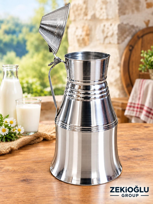 Alüminyum Güğüm No 10 Beyaz 8.5 Litre Süt Güğümü Sütlük Su Yoğurt Ayran Saklama Kabı