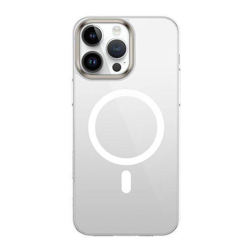ile uyumlu iPhone 16 Pro Kılıf M-safe Şarj Özellikli Şeffaf Cam Arka Yüzey G-Glass Kapak Şeffaf