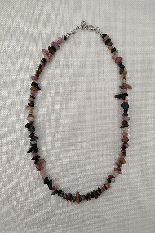 Sertifikalı Renkli Turmalin Kırıktaş Kolye