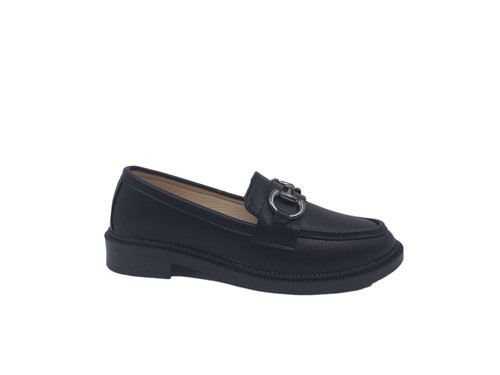 458 Kadın Siyah Tokalı Loafer Ayakkabı