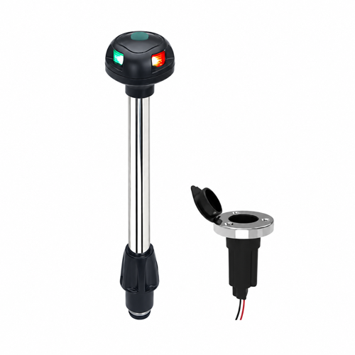 LED Krom Bayrak Direği İskele Sancak 28 cm 12V