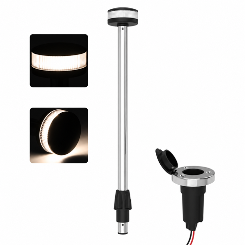 LED Krom Bayrak Direği Soketli 12V 60 cm