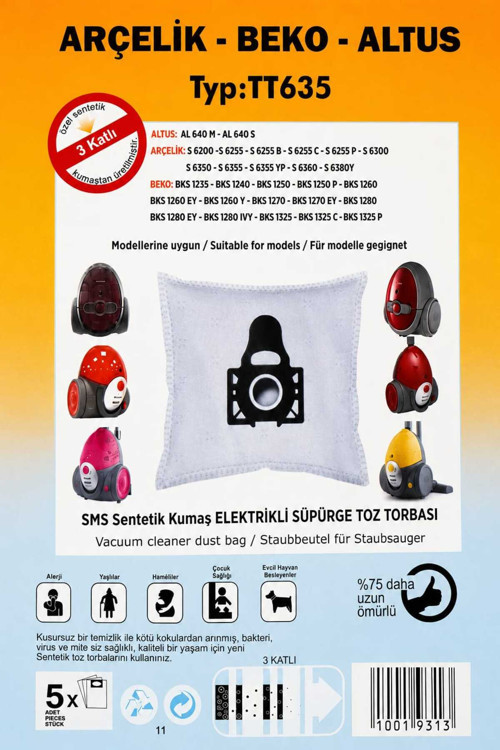 Arçelik Beko Altus Toz Torbası Tt635