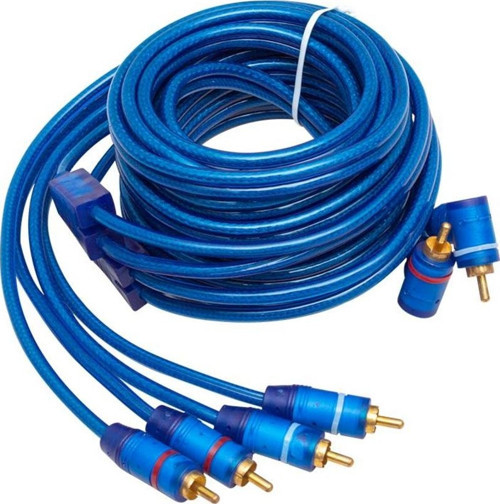 2 RCA ERKEK + 4 RCA ERKEK ŞASELİ 5 METRE MAVİ KABLO (2818)
