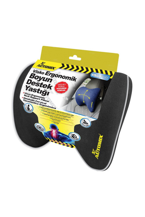 Visko Ergonomik Boyun Yastığı - Oto Boyun Desteği, Ergonomik Boyun Destekli, 29x26 cm