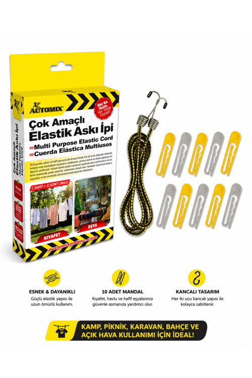 Kamp / Piknik için Askılı Esnek Gergi Lastiği