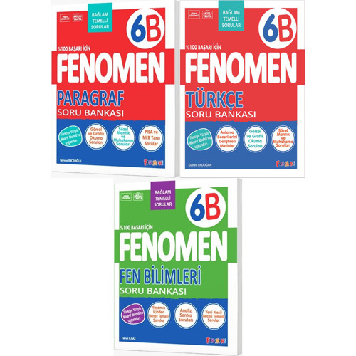 Fenomen Okul 2027 6. Sınıf Paragraf + Türkçe + Fen Bilimleri B Serisi Soru Bankası Seti 3 Kitap Maarif Model