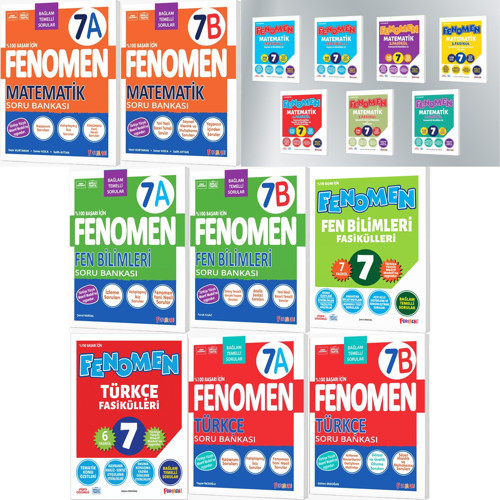 Fenomen Okul 2027 7. Sınıf Matematik + Türkçe + Fen Bilimleri Fasikül + A + B Seti 9 Kitap Maarif Model