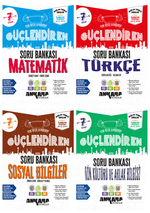 Ankara 2027 7. Sınıf Matematik + Türkçe + Sosyal + Din Kültürü Güçlendiren Soru Seti 4 Kitap Maarif Model