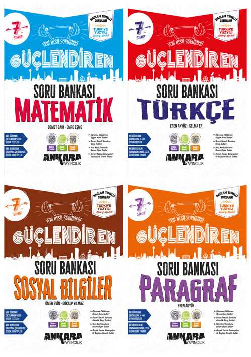 Ankara 2027 7. Sınıf Matematik + Türkçe + Sosyal + Paragraf Güçlendiren Soru Seti 4 Kitap Maarif Model