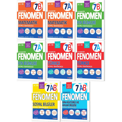 Fenomen Okul 2027 7. Sınıf Matematik + Türkçe + Fen Bilimleri + Sosyal Bilgiler + Din Kültürü A + B Serisi Soru Bankası