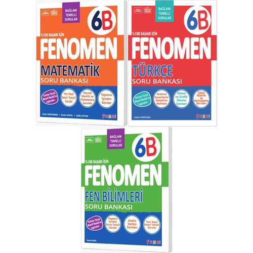 Fenomen Okul 2027 6. Sınıf Matematik + Türkçe + Fen Bilimleri B Serisi Soru Bankası Seti 3 Kitap Maarif Model