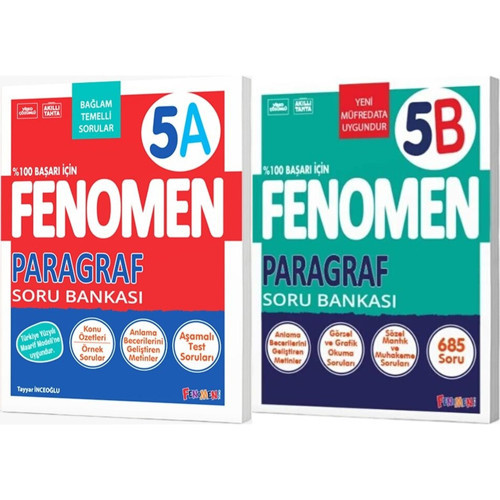 Fenomen Okul 2027 5. Sınıf Paragraf A + B Serisi Soru Bankası Seti 2 Kitap Maarif Model