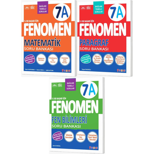 Fenomen Okul 2027 7. Sınıf Matematik + Paragraf + Fen Bilimleri A Serisi Soru Bankası Seti 3 Kitap Maarif Model