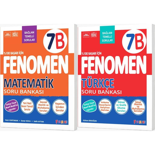 Fenomen Okul 2027 7. Sınıf Matematik + Türkçe B Serisi Soru Bankası Seti 2 Kitap Maarif Model