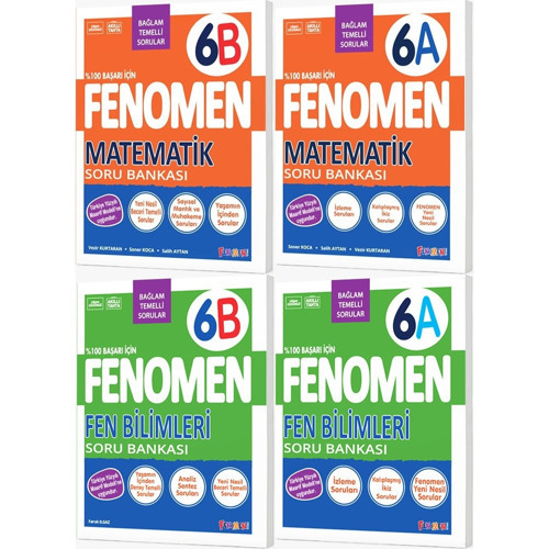 Fenomen Okul 2027 6. Sınıf Matematik + Fen Bilimleri A + B Serisi Soru Bankası Seti 4 Kitap Maarif Model