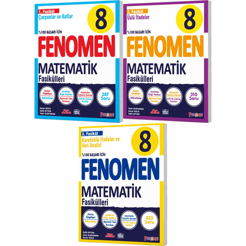 Fenomen Okul 2026 8. Sınıf Lgs Matematik 1. 2. 3. Fasikül Seti 3 Kitap