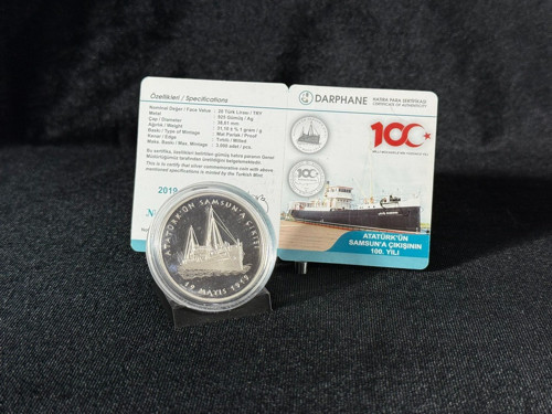 Atatürk’ün Samsun’a Çıkışının 100. Yılı 2019 Gümüş Hatıra Parası - Sertifikalı
