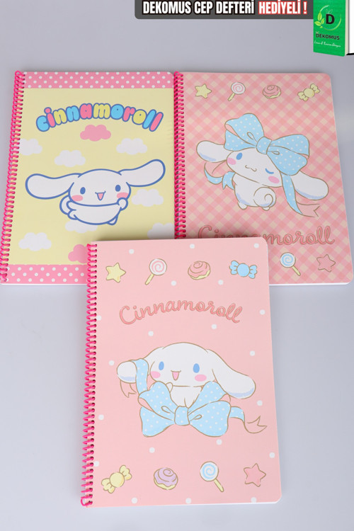 Sweet Bow Collection Lisanslı Stickerlı A4 Spiralli Çizgili Defter 80 Yaprak Tek Adet Dekomus Cep Defteri He