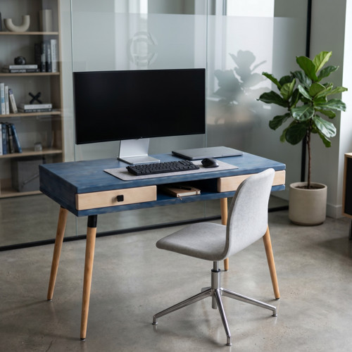 Modest Desk: Masif Çalışma & Laptop Masası 2 Çekmece 1 Bölme - 120x60 IG-BZ