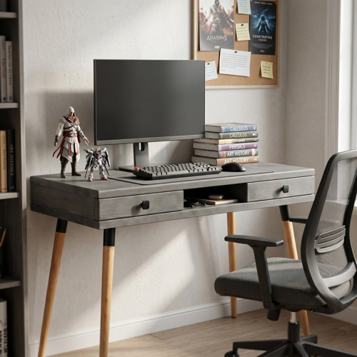 Modest Desk: Masif Çalışma & Laptop Masası 2 Çekmece 1 Bölme - 120x60 AN