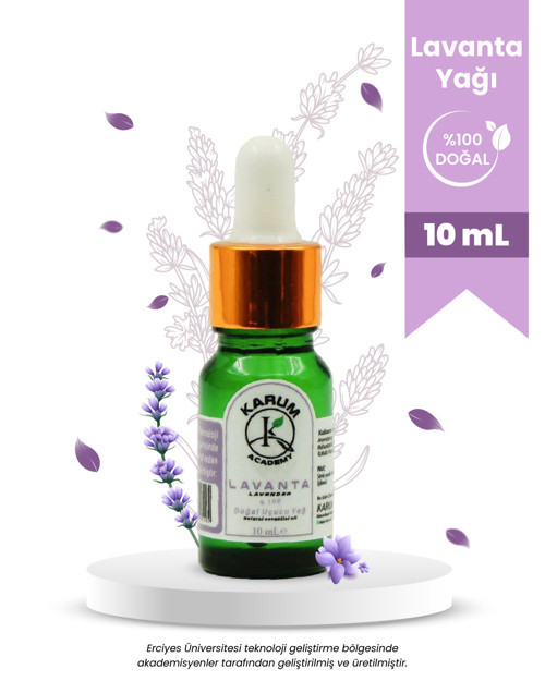 Lavanta Uçucu Yağ Orjinal %100 Saf ve Doğal Cam Damlalıklı 10 mL