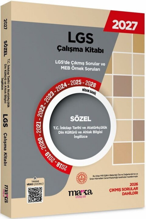 2027 MEB LGS Sözel İnkılap Tarihi Çalışma Kitabı Çıkmış Sorular ve Örnek Sorular Marka Yayınları