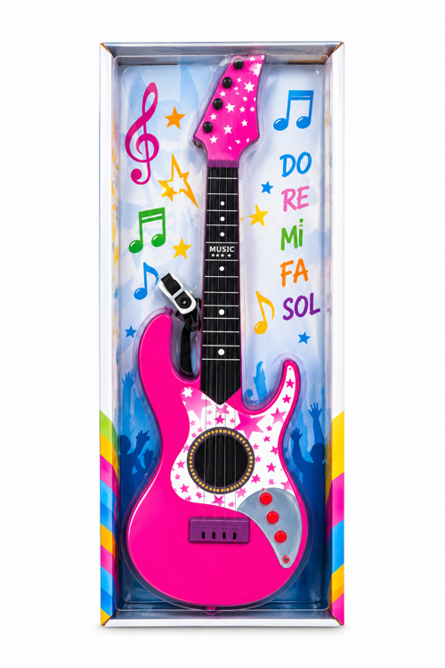 Pembe Rock Gitar Oyuncak – 3+ Yaş – Işıklı/Sesli Müzik Oyuncağı