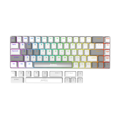 JEDEL KL141 TYPE-C MİNİ MEKANİK KLAVYE BEYAZ RED SWİTCH 68 TUŞLU
