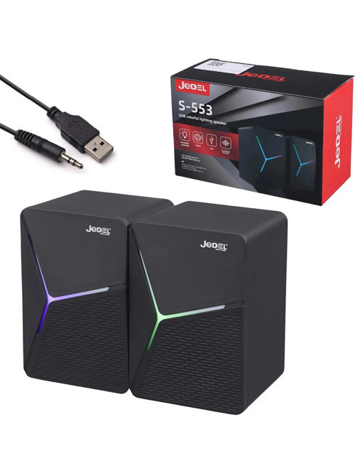 Jedel S-553 1+1 USB 3.5mm Jack Rgb Ledli Hoparlör Speaker