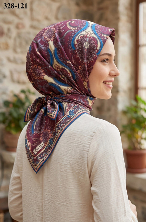 Soft Pamuk Eşarp (Bordo) 328-121