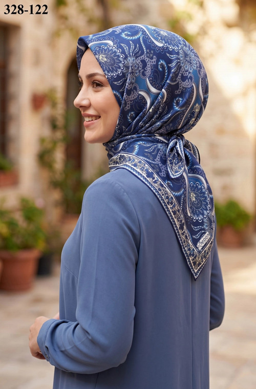 Soft Pamuk Eşarp (Lacivert) 328-122