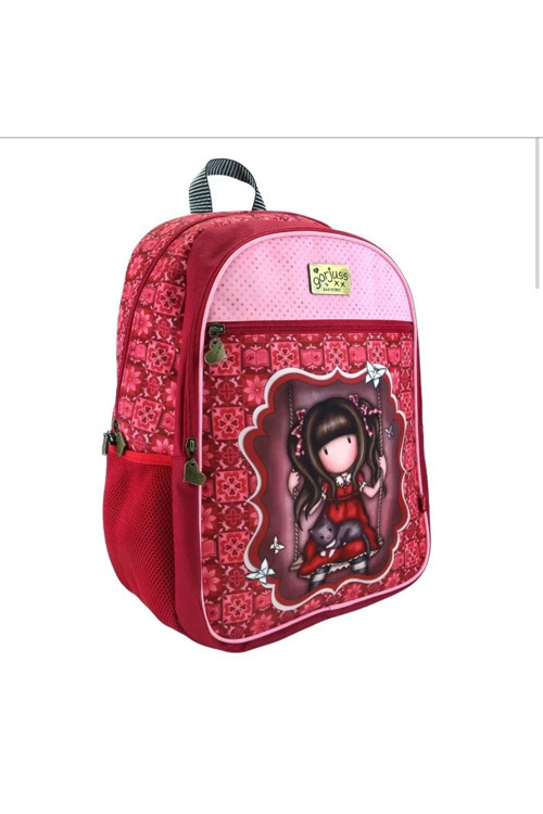 Gorjuss Kız Çocuk Sırt Çantası Pembe Bordo Desenli Okul Çantası