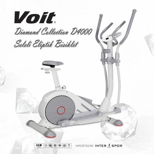 D4000 Diamond Collection Seleli Eliptik Bisiklet 120 kg Taşıma Kapasitesi ile 8 Kademe Direnç Mekanizması